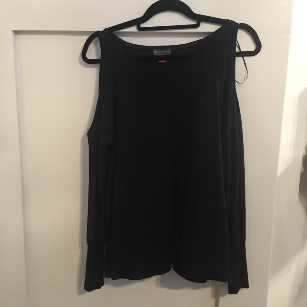Vince Camuto Black Cold Shoulder Sweater